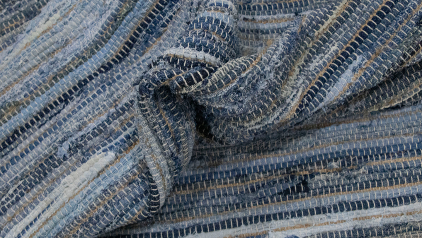 Blue Denim Cotton Kilim Rug